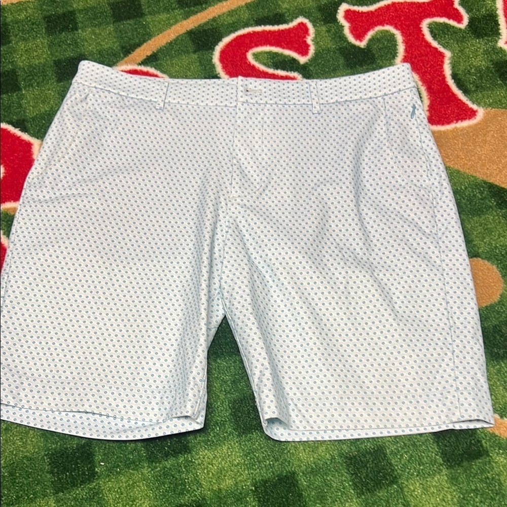 Johnnie-O Prep-formance Golf Chino Shorts Mens 36 Blue Floral 9" Performance